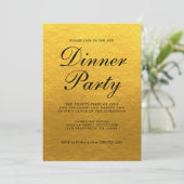 Eenvoudige grafische Calligrafie Gold Dinner Party Kaart (Staand voorkant)