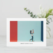 Eenvoudige grafische foto geboorteaankondiging aankondiging (Staand voorkant)