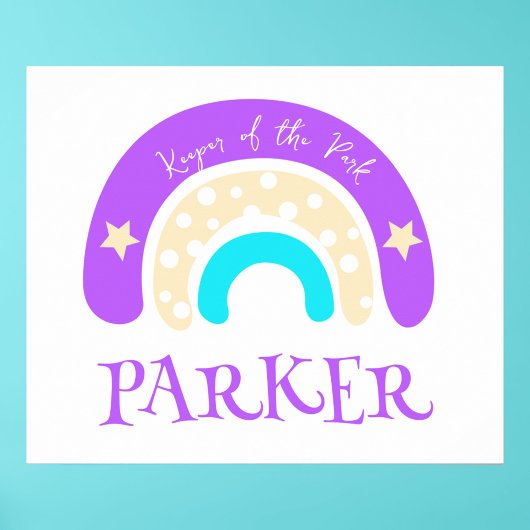 Eenvoudige grafische funky regenboog kinderkamer n poster