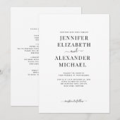 Eenvoudige grafische kalligrafie in één bruiloft kaart (Voorkant / Achterkant)