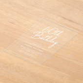 Eenvoudige grafische moderne 60e verjaardag acryl uitnodigingen (Laagn)