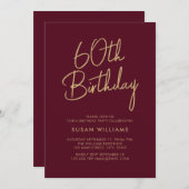 Eenvoudige grafische moderne 60e verjaardag kaart (Voorkant / Achterkant)