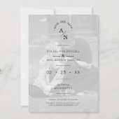 Eenvoudige grafische moderne kalligrafie 2 Foto's  Save The Date (Voorkant)