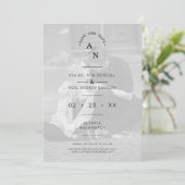 Eenvoudige grafische moderne kalligrafie 2 Foto's  Save The Date (Staand voorkant)