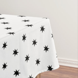 Eenvoudige grafische monochromatische kerstster tafelkleed