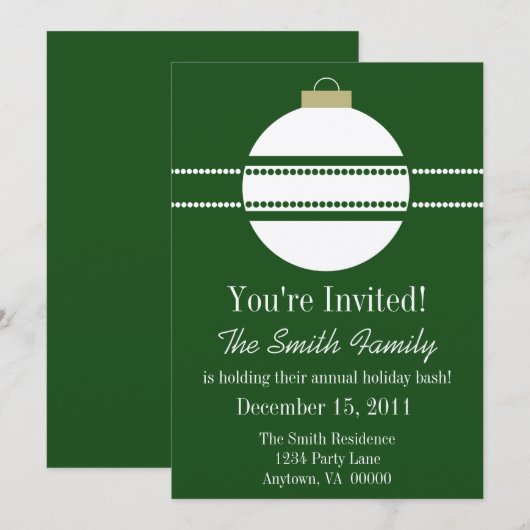 Eenvoudige grafische Ornament-feestdag uitnodigen, Kaart (Voorkant / Achterkant)