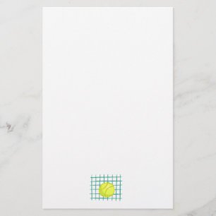 eenvoudige grafische tennisbal en -net briefpapier