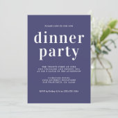 Eenvoudige grafische Typografie Navy Blue Dinner P Kaart (Staand voorkant)