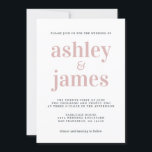 Eenvoudige grafische typografie Zilverroze bruilof Kaart<br><div class="desc">Eenvoudige en chic bruiloft-uitnodiging met vetgedrukte letters biedt een zilveren, stijlvolle, elegante en moderne typografie op een witte achtergrond. Voeg gewoon je trouwgegevens toe. Exclusief voor u ontworpen door Happy Dolphin Studio. Neem contact met ons op via happydolphinstudio@outlook.com als je hulp of overeenkomende producten nodig hebt. We helpen je graag...</div>