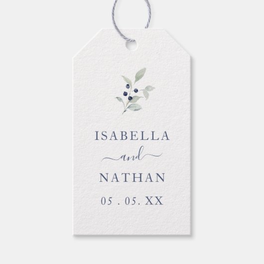 Eenvoudige grafische Waterverf Botanische marinesl Cadeaulabel (Voorkant)