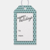 Eenvoudige grafische witte pokadots op Blauwgroen  Cadeaulabel (Voorkant)