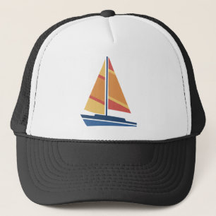 Eenvoudige grafische zeilboot trucker pet