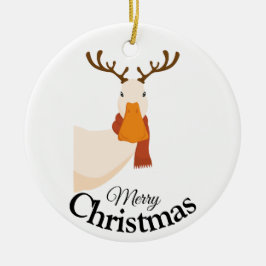 Eenvoudige Grappige Cartoon Vrolijke Kerst Eend Keramisch Ornament