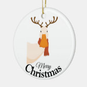 Eenvoudige Grappige Cartoon Vrolijke Kerst Eend Keramisch Ornament (Links)