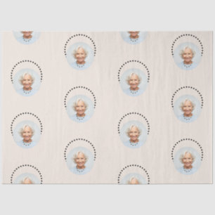 Eenvoudige grappige chique bewerkbare ronde foto p tissuepapier