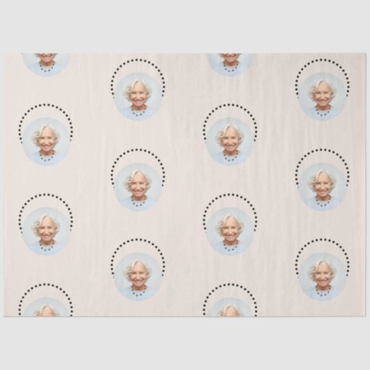 Eenvoudige grappige chique bewerkbare ronde foto p tissuepapier (Voorkant)