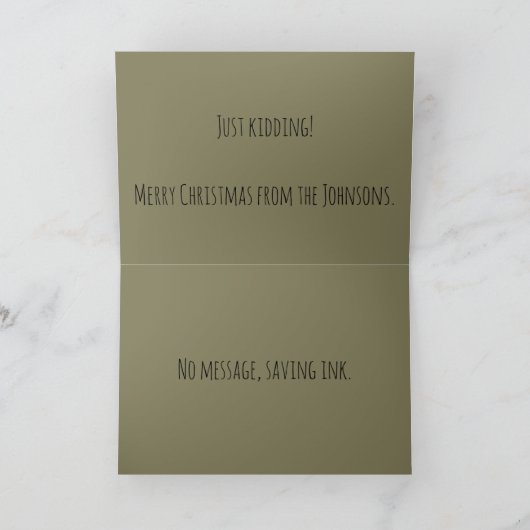 Eenvoudige Grappige Generieke Kerst Kaart (Binnen)