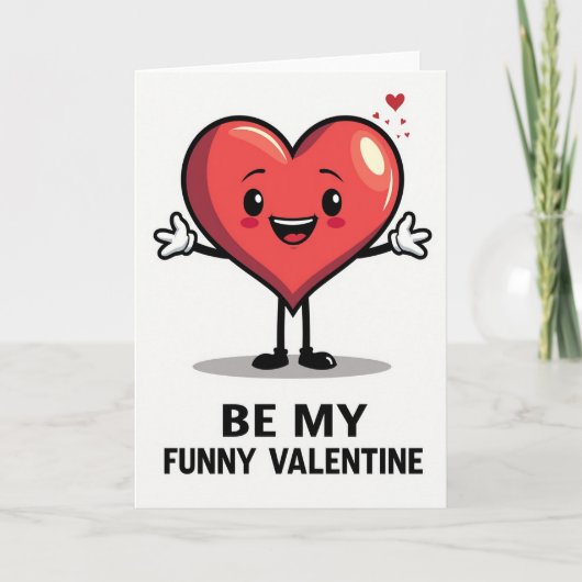 Eenvoudige Grappige Hart Valentijnkaart Kaart (Voorkant)