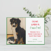 Eenvoudige Grappige Rode en Groene Pootafdruk Hond Feestdagenkaart (Staand voorkant)