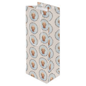 Eenvoudige Grappige Schattigee bewerkbare Ronde Fo Wijn Cadeautas (Achterkant Gekanteld)