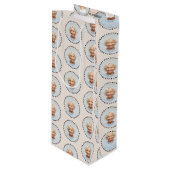 Eenvoudige Grappige Schattigee bewerkbare Ronde Fo Wijn Cadeautas (Voorkant Gekanteld)