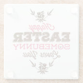 Eenvoudige grappige tekst-gelukkig Pasen Glazen Onderzetter (Achterkant)