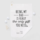 Eenvoudige Grappige Vaderdag die Mijn Papa Gift Golfhanddoek (Insitu)