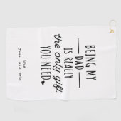 Eenvoudige Grappige Vaderdag die Mijn Papa Gift Golfhanddoek (Horizontaal)