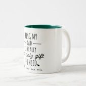 Eenvoudige Grappige Vaderdag die Mijn Papa Gift Tweekleurige Koffiemok (Voorkant rechts)