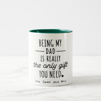 Eenvoudige Grappige Vaderdag die Mijn Papa Gift Tweekleurige Koffiemok