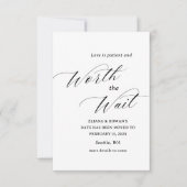 Eenvoudige Grappige Wijziging van de Datum Trouw  Save The Date (Voorkant)