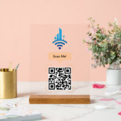 Eenvoudige Gratis Wi-Fi QR Code Acryl Bord (Huwelijk)
