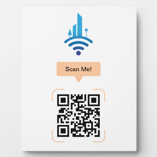 Eenvoudige gratis Wi-Fi QR-code Fotoplaat (Voorkant)
