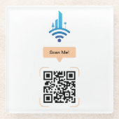 Eenvoudige gratis Wi-Fi QR-code Glazen Onderzetter (Voorkant)