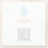 Eenvoudige gratis Wi-Fi QR-code Glazen Onderzetter (Achterkant)