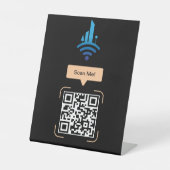 Eenvoudige gratis Wi-Fi QR-code Reclamebord Met Voetstuk (Voorkant)