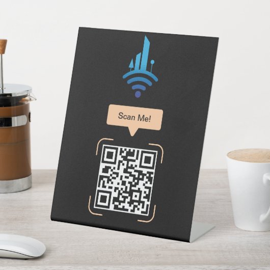 Eenvoudige gratis Wi-Fi QR-code Reclamebord Met Voetstuk (Insitu)