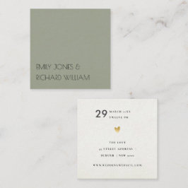 EENVOUDIGE GRAY TYPOGRAPHY WEDDING VIERKANTE VISITEKAARTJE