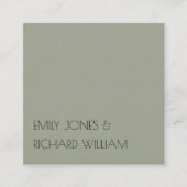 EENVOUDIGE GRAY TYPOGRAPHY WEDDING VIERKANTE VISITEKAARTJE (Voorkant)
