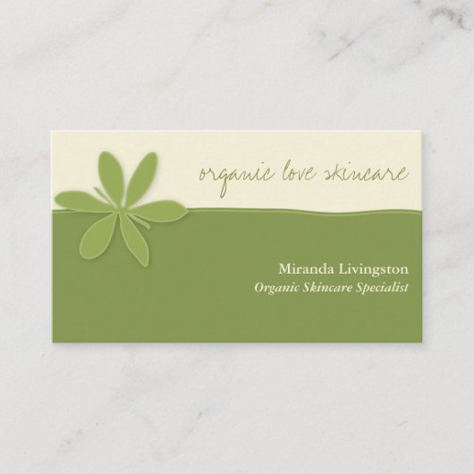 Eenvoudige Green Flower Spa Visitekaartje (Voorkant)
