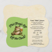 Eenvoudige Green Frog Retirement Party-uitnodiging Kaart (Voorkant / Achterkant)