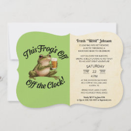 Eenvoudige Green Frog Retirement Party-uitnodiging Kaart