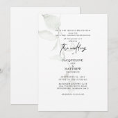 Eenvoudige Greenery Beide Parents Wedding Invitati Kaart (Voorkant / Achterkant)