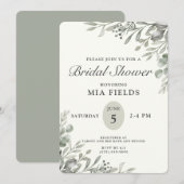 Eenvoudige Greenery Bridal Shower-uitnodiging Kaart (Voorkant / Achterkant)