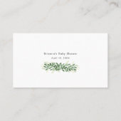 Eenvoudige Greenery Calligraphy diaper raffleticke Visitekaartje (Achterkant)