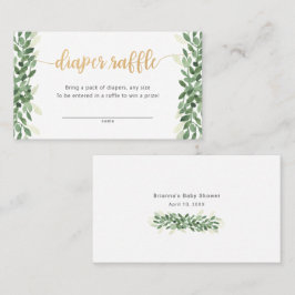 Eenvoudige Greenery Calligraphy diaper raffleticke Visitekaartje