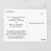 Eenvoudige Greenery Change of Plans Postponed Wedd Briefkaart (Achterkant)