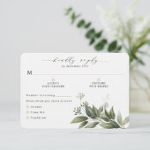 Eenvoudige Greenery Eucalyptus RSVP-kaart Opties v RSVP Kaartje (Staand voorkant)