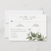 Eenvoudige Greenery Eucalyptus RSVP-kaart Opties v RSVP Kaartje (Voorkant)