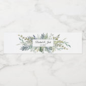 Eenvoudige Greenery Foliage Wedding Bouquet Waterfles Etiket (Enkel label)